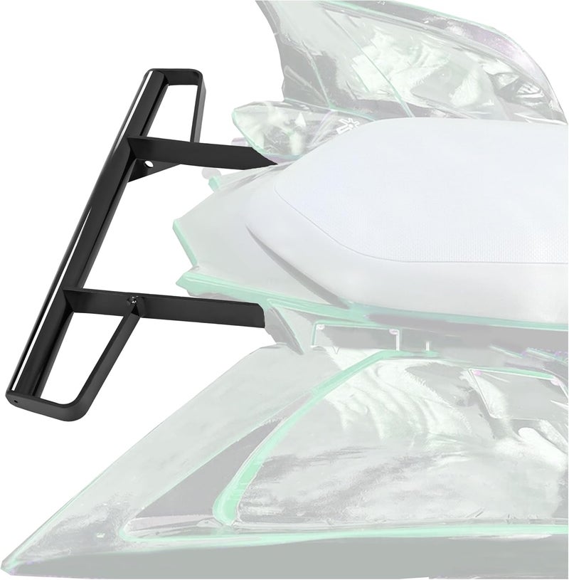 ECOTRIC Aluminium Rear Wide Grab Bar Compatible with 2006-2024 Yamaha Raptor 700 700R ATV Rear Rack Mounted Bar Nerf Bars Gloss Black - Image 1